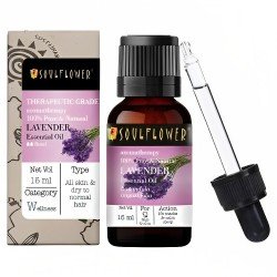 Soulflower Lavender Essential Oil - For Face, Sound Sleep, Hair Growth, Aromatherapy, 100% Pure, 15 ml