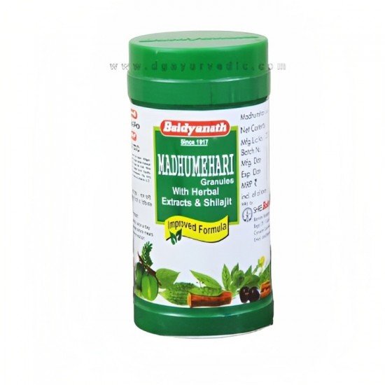 SHREE BAIDYANATH Madhumehari Granules with Herbal Extracts & Shilajit 100 Grams - D.G. Ayurvedic Sangrah